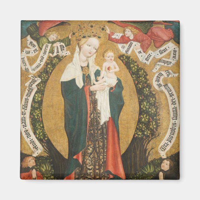 Imán Virgen y niño en una luna creciente desde el desti (Frente)