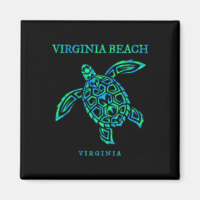 Imán Virginia Beach Virginia Sea Turtle Vacation Souven (Frente)