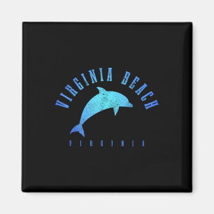 Imán Virginia Beach Virginia Vintage Dolphin Holiday