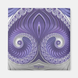 Imán VIRGINIA ~ Patrón abstracto ~ Blanco gris púrpura 