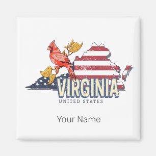 Imán Virginia United States Retro State Map Vintage USA