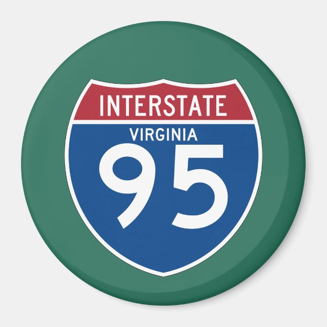 Imán Virginia VA I-95 Interstate Highway Shield - (Frente)