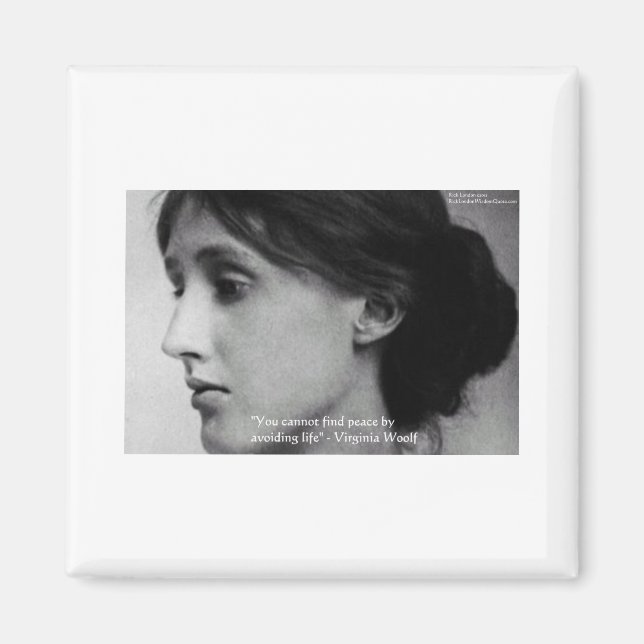 Imán Virginia Woolf "Find Peace" Wisdom Cita Regalos (Frente)
