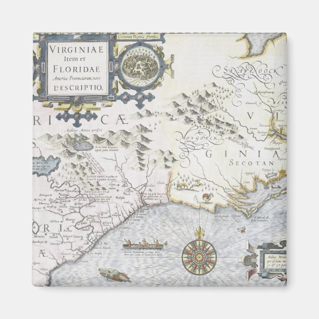 Imán Virginiae Item et Floridae Americae provinciarum 3 (Frente)