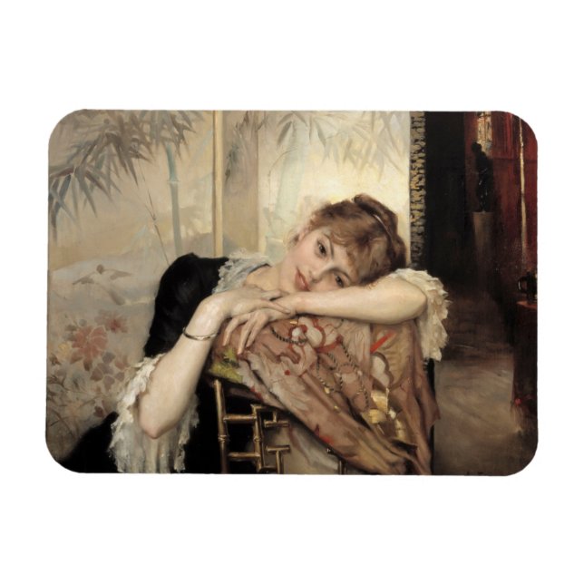Imán Virginie (La mujer parisina) (de Albert Edelfelt) (Horizontal)