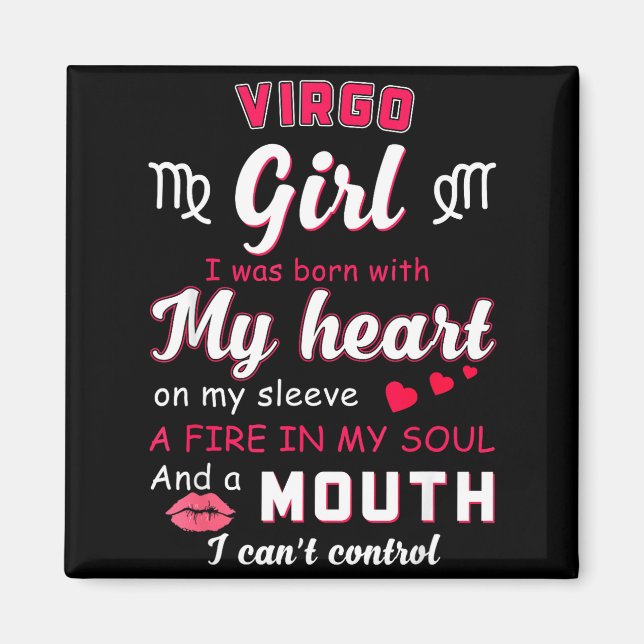 Imán Virgo Girl Funny Quote With Zodiac Sign Birthday I (Frente)