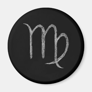 Imán Virgo. Rótulo Astrológico Zodiaco. Negro