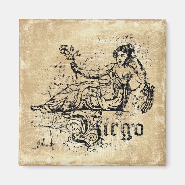 Imán Virgo zodiaco vintage (Frente)