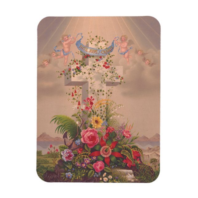 Imán Virtudes teologales Fe, Esperanza y Caridad (Vertical)