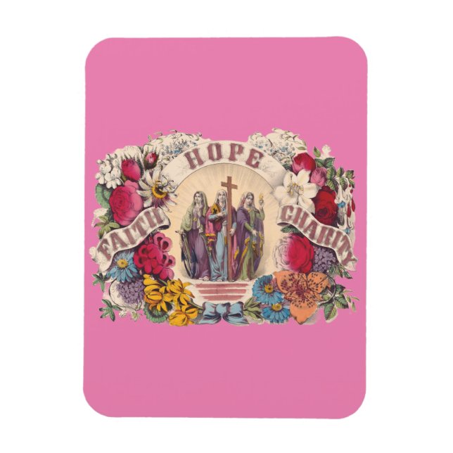 Imán Virtudes teologales Fe, Esperanza y Caridad (Vertical)