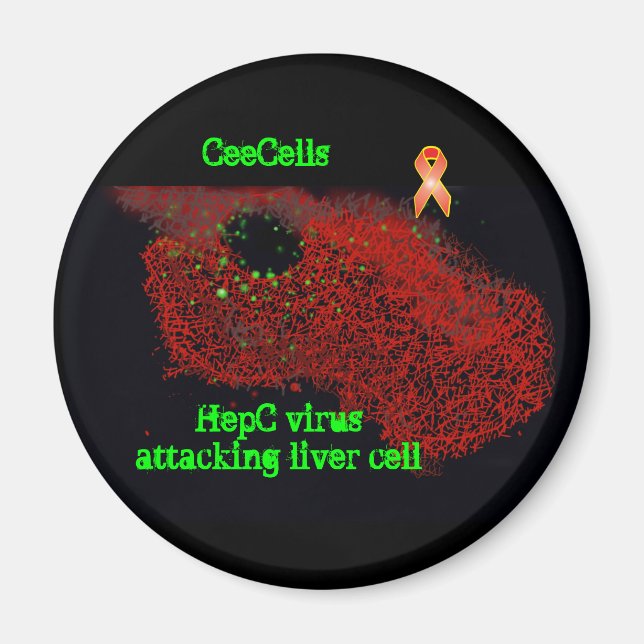 Imán Virus HepC atacando células hepáticas (Frente)