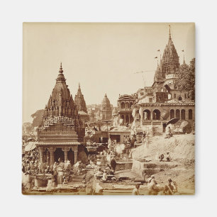 Imán Vishnu Pud y otros templos, Benares (foto sepia)