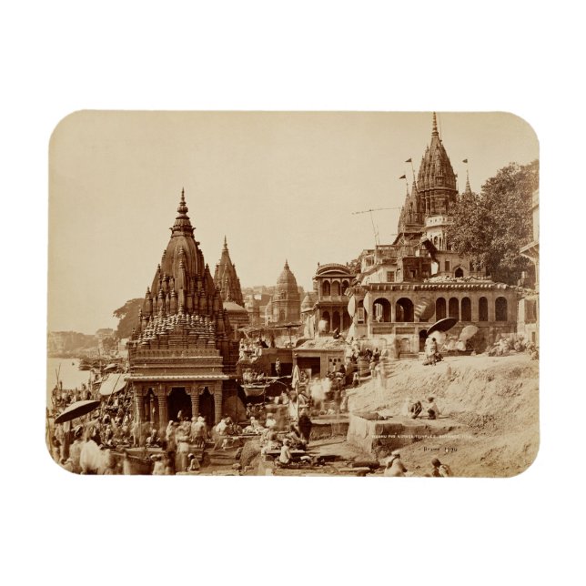 Imán Vishnu Pud y otros templos, Benares (foto sepia) (Horizontal)
