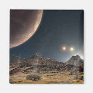 Imán Visión desde una luna hipotética en órbita