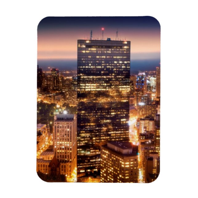 Imán Visión general de Boston de noche (Vertical)