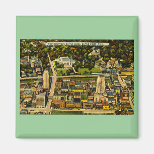 Imán Visión vintage de Battle Creek céntrica, Michiga