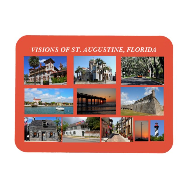 Imán Visiones de la histórica San Agustín, Florida (Horizontal)