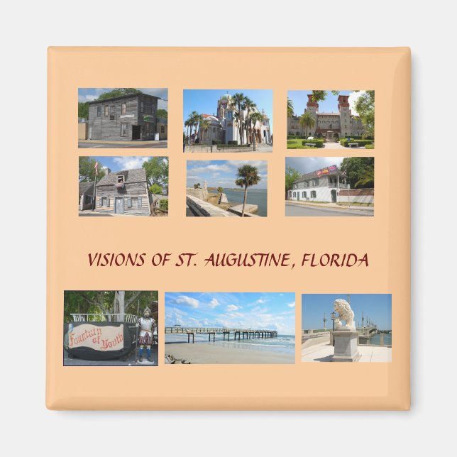Imán Visiones de San Agustín, Florida (Frente)