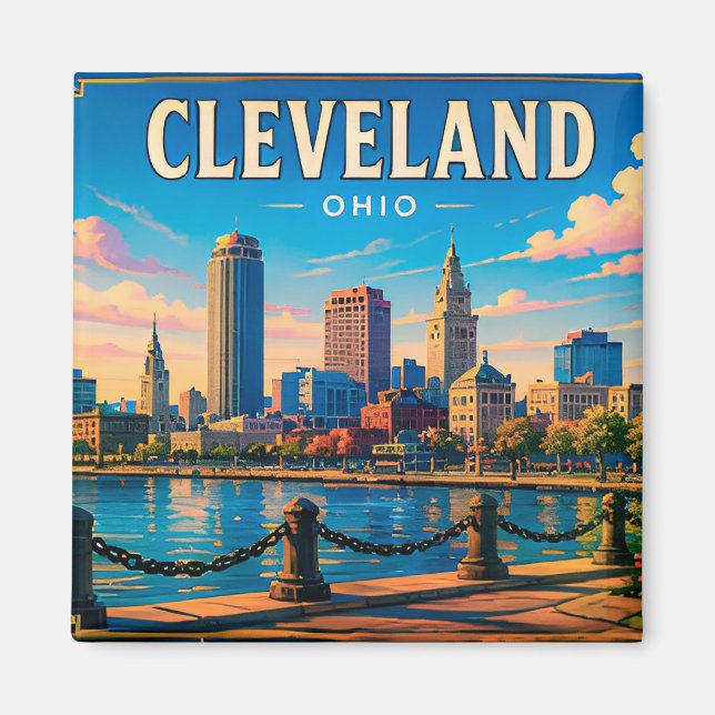 Imán 🌆 Visita al centro de Cleveland Ohio  (Frente)