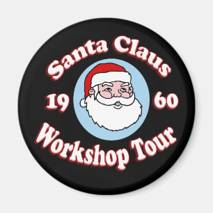Imán Visita al taller retro de Santa Claus de 1960
