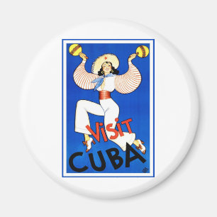 Imán Visita La Habana, Cuba, Cartel de viaje antiguo Ma