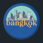 Imán Vista aérea de Bangkok Tailandia<br><div class="desc">Diseño de ciudad de estilo vintage y retro con un hermoso paisaje, atracción turística y arte de paisajes urbanos. rascacielos Guay y artículos de ilustracion de silueta de construcción para turistas y viajeros. Perfecto como recuerdo para volver a casa cuando viaja por todo el mundo. Guarde la memoria de sus...</div>