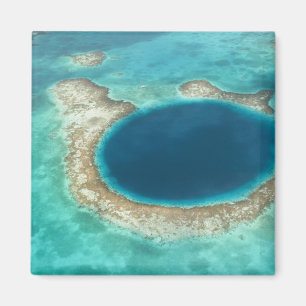 Imán Vista aérea de Blue Hole, velero anclado