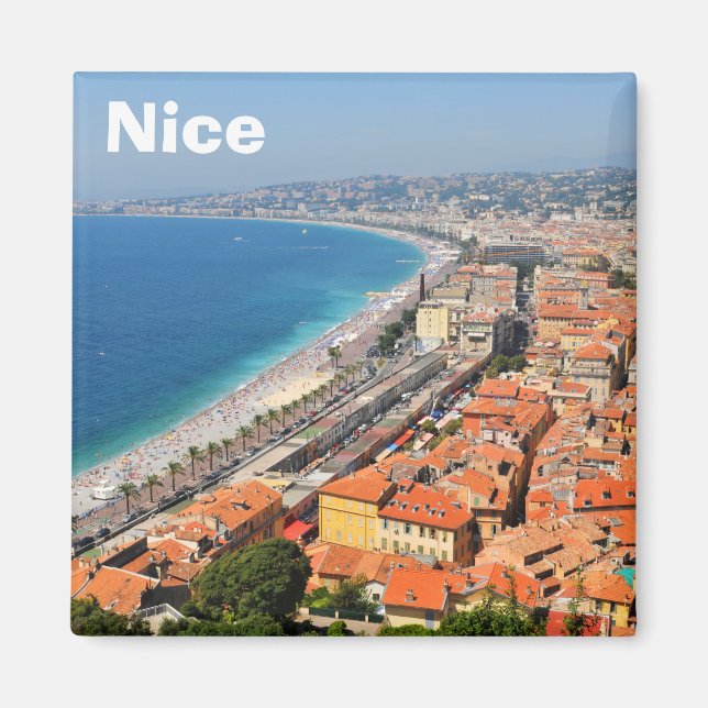 Imán Vista aérea de la Riviera Francesa en Niza, Franci (Frente)