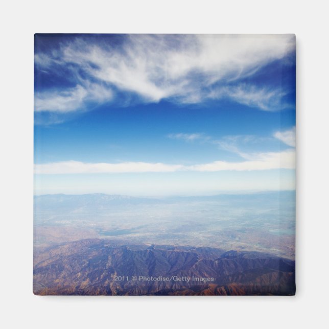 Imán Vista aérea de las montañas marrones rojos (Frente)