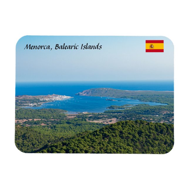 Imán Vista aérea de Menorca desde la cima del Monte Tor (Horizontal)