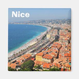 Imán Vista aérea de riviera francesa en Niza, Francia