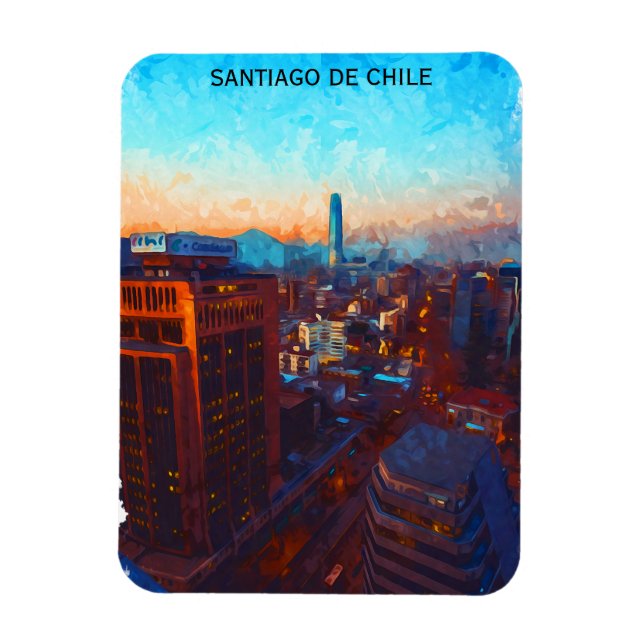 Imán Vista aérea de Santiago de Chile (Vertical)