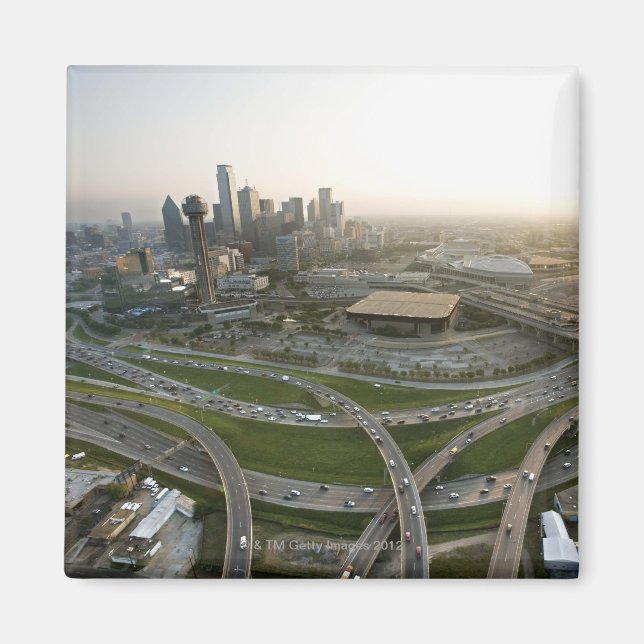 Imán Vista aérea del centro de Dallas, Texas (Frente)