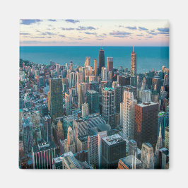 Imán Vista aérea del horizonte de Chicago paisaje urban