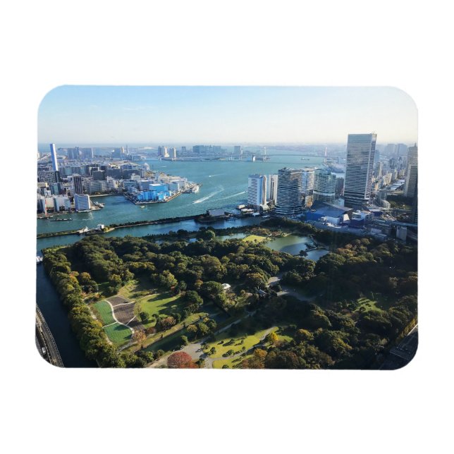 Imán Vista aérea del jardín japonés (Horizontal)