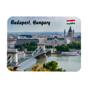 Imán Vista aérea del Puente de la Cadena en Budapest, H