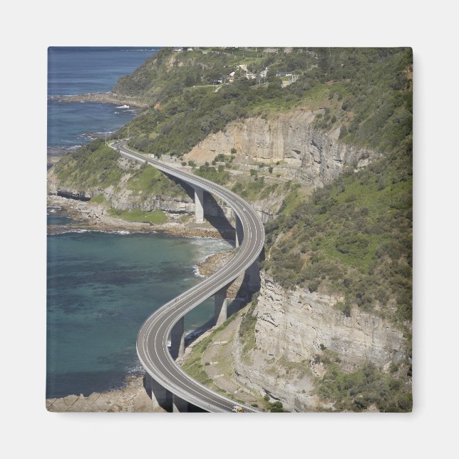 Imán Vista aérea del puente sobre el acantilado marino  (Frente)