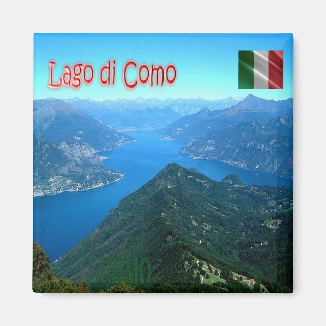 Imán Vista aérea LMD090 COMO, Lombardía Italia, Fridge (Frente)