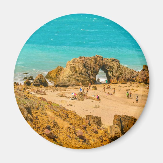 Imán Vista aérea Pedra Furada Jericoacoara Brasil (Frente)