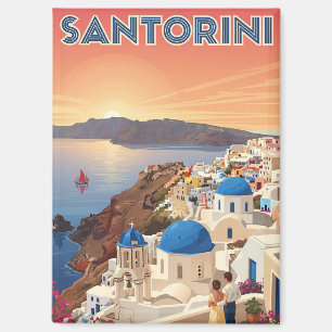 Imán Vista al atardecer Santorini Grecia Cícladas Viaje