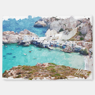 Imán Vista costera colorida de Milos Grecia