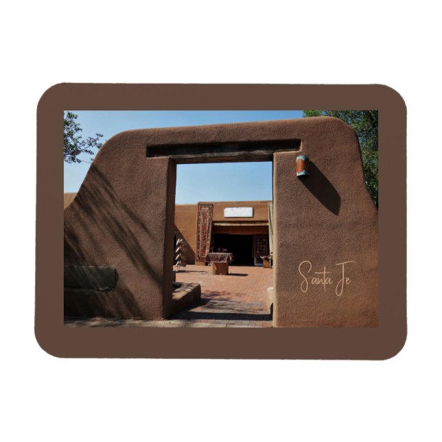 Imán Vista de Adobe de Santa Fe (Horizontal)
