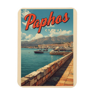 Imán Vista de agua de Pafos, regalos de recuerdo de tur