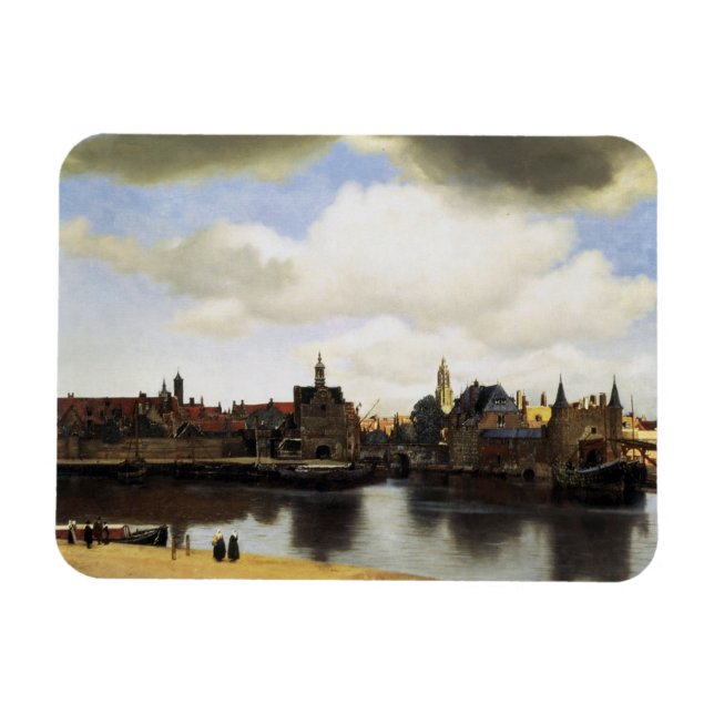 Imán Vista de Delft por Johannes Vermeer (Horizontal)