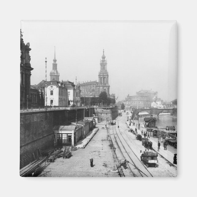 Imán Vista de Dresden desde la Bruehlsche Terrasse (Frente)