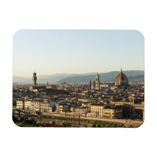 Imán vista de Florencia con el río de Arno, Duomo,