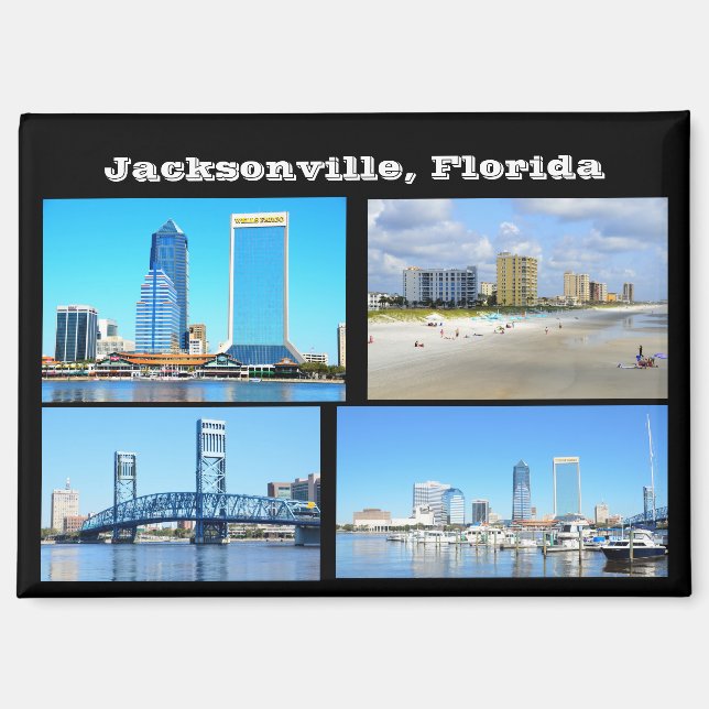 Imán Vista de Jacksonville Florida (Anverso)