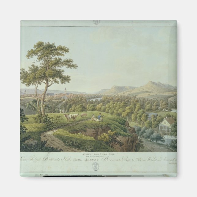 Imán Vista de Jena desde Rasenhuehlberg, c.1810 (Frente)