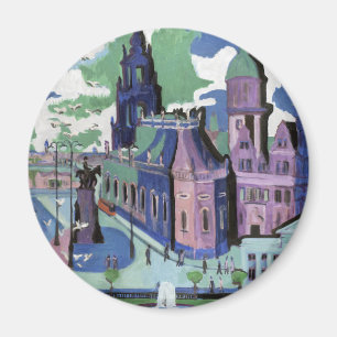 Imán Vista de Kirchner de Dresden Schlossplatz Arte Fin