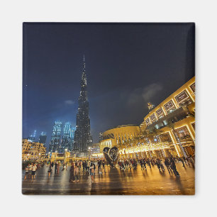 Imán Vista de la arquitectura futurista Burj Khalifa 